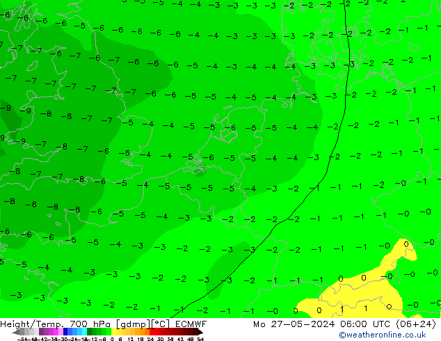 Height/Temp. 700 hPa ECMWF  27.05.2024 06 UTC