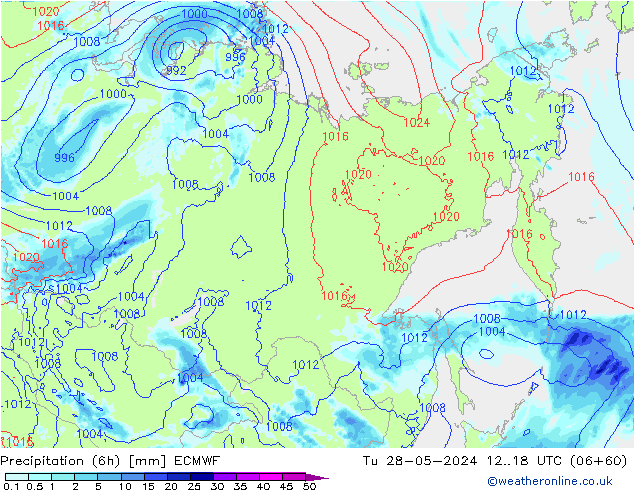 Z500/Rain (+SLP)/Z850 ECMWF Di 28.05.2024 18 UTC