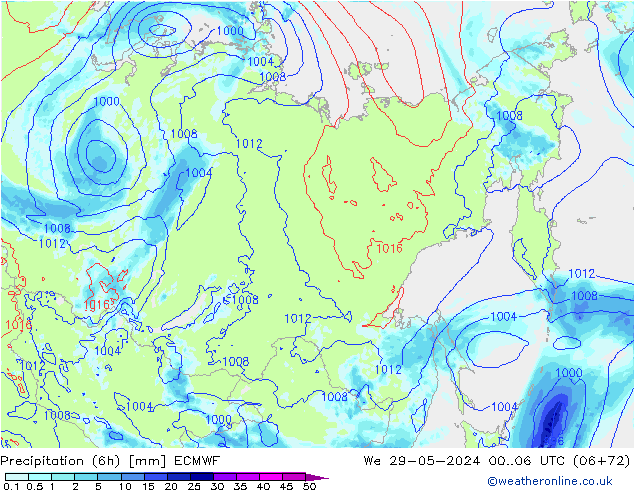 Z500/Rain (+SLP)/Z850 ECMWF  29.05.2024 06 UTC