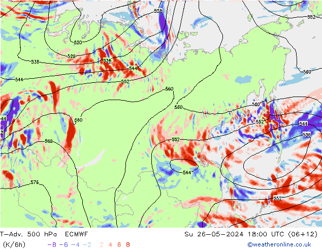 T-Adv. 500 hPa ECMWF  26.05.2024 18 UTC