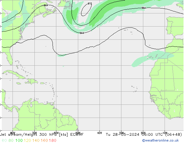 Straalstroom ECMWF di 28.05.2024 06 UTC