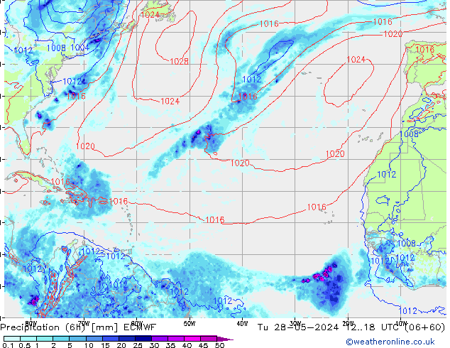 Z500/Rain (+SLP)/Z850 ECMWF mar 28.05.2024 18 UTC