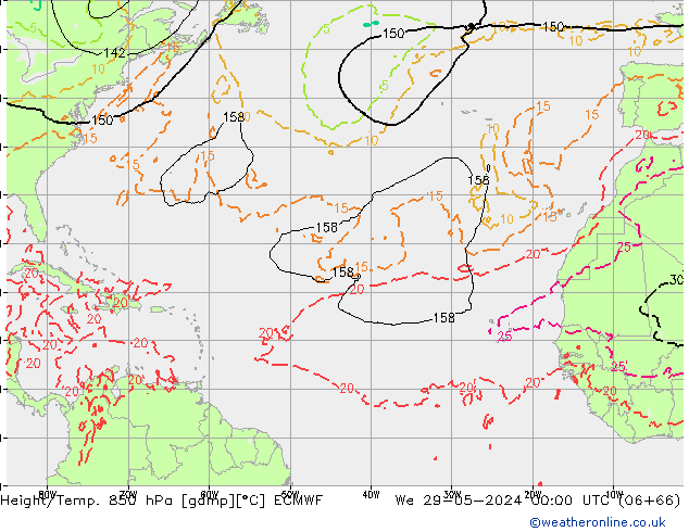 Z500/Rain (+SLP)/Z850 ECMWF mer 29.05.2024 00 UTC