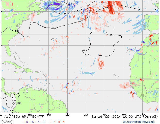 T-Adv. 850 hPa ECMWF zo 26.05.2024 09 UTC