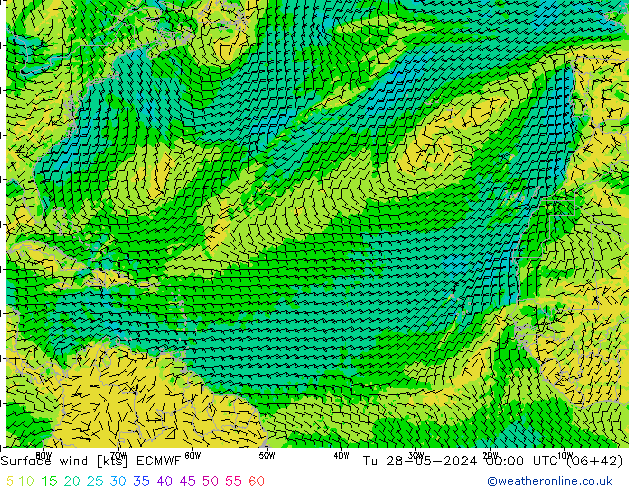 Wind 10 m ECMWF di 28.05.2024 00 UTC