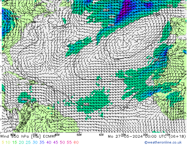 Vento 950 hPa ECMWF Seg 27.05.2024 00 UTC