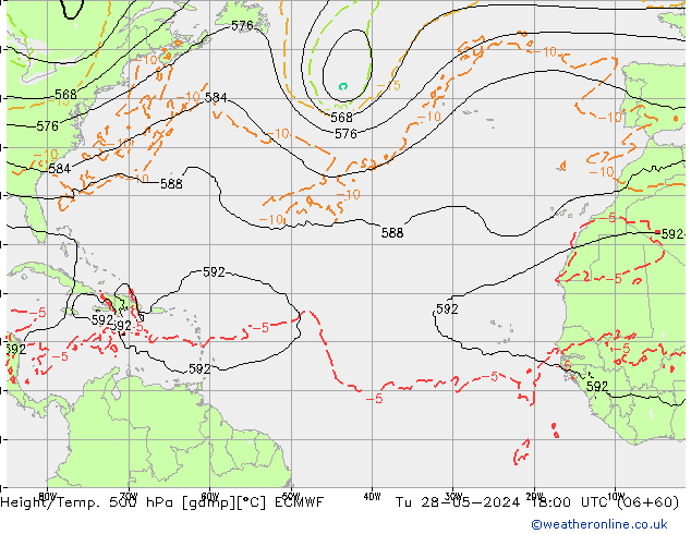 Z500/Rain (+SLP)/Z850 ECMWF mar 28.05.2024 18 UTC