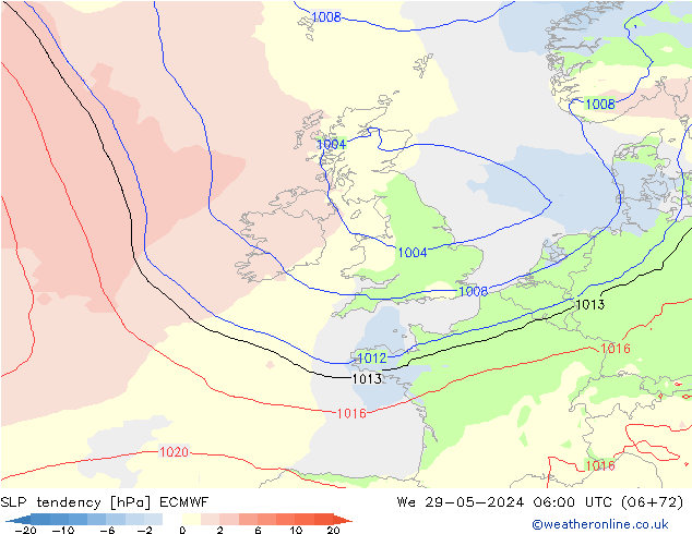 тенденция давления ECMWF ср 29.05.2024 06 UTC