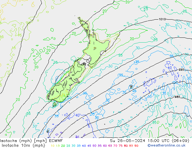 Isotachs (mph) ECMWF Su 26.05.2024 15 UTC