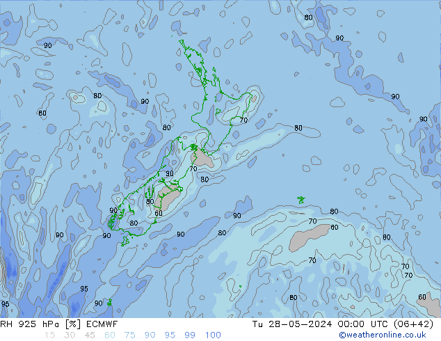 RH 925 hPa ECMWF Ter 28.05.2024 00 UTC