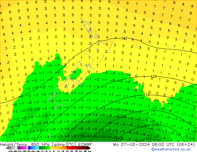 Z500/Rain (+SLP)/Z850 ECMWF Po 27.05.2024 06 UTC