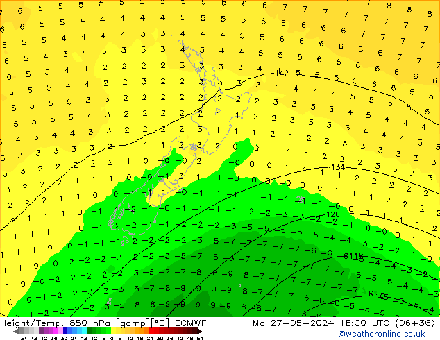 Z500/Rain (+SLP)/Z850 ECMWF lun 27.05.2024 18 UTC