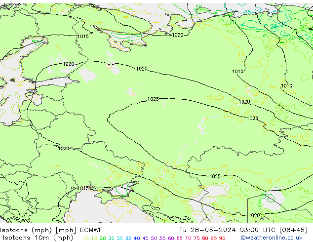 Isotachen (mph) ECMWF di 28.05.2024 03 UTC