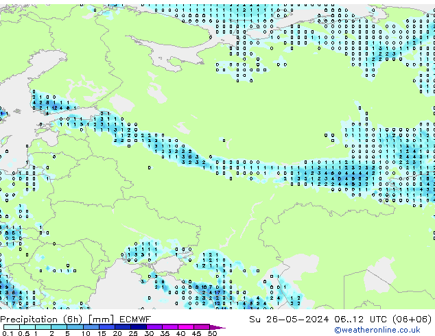 Z500/Rain (+SLP)/Z850 ECMWF dom 26.05.2024 12 UTC