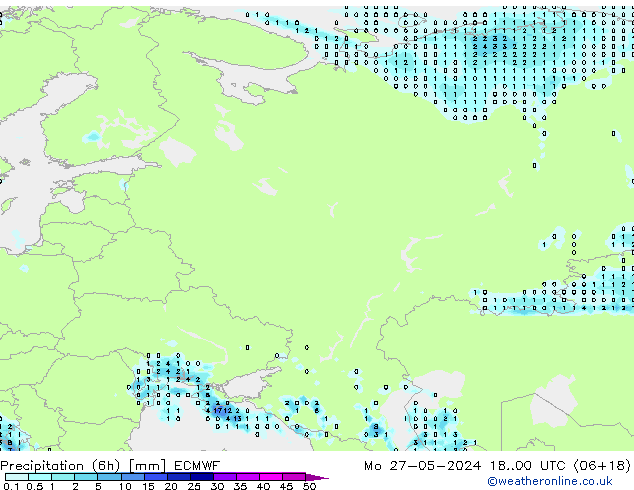 Z500/Rain (+SLP)/Z850 ECMWF Mo 27.05.2024 00 UTC