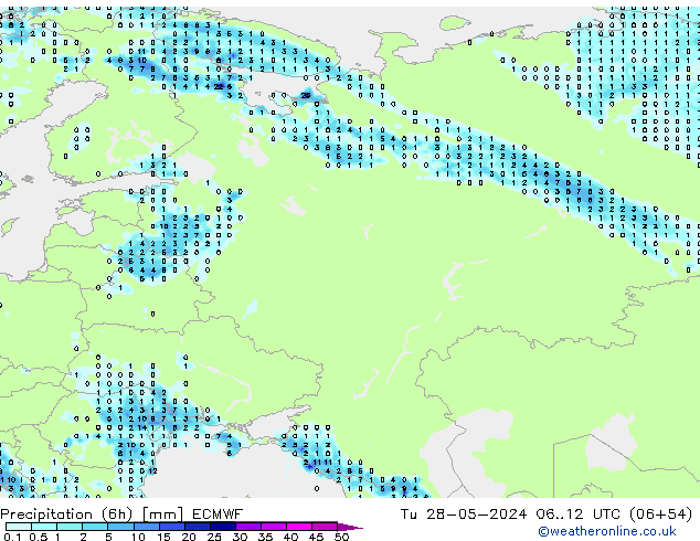 Z500/Rain (+SLP)/Z850 ECMWF mar 28.05.2024 12 UTC