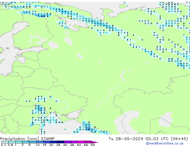 Niederschlag ECMWF Di 28.05.2024 03 UTC