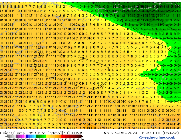 Z500/Rain (+SLP)/Z850 ECMWF  27.05.2024 18 UTC