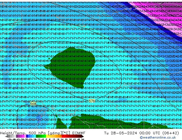 Z500/Rain (+SLP)/Z850 ECMWF Di 28.05.2024 00 UTC