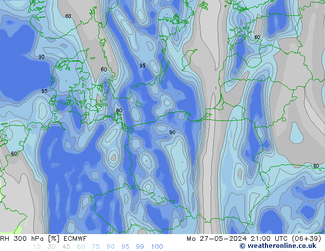 RV 300 hPa ECMWF ma 27.05.2024 21 UTC