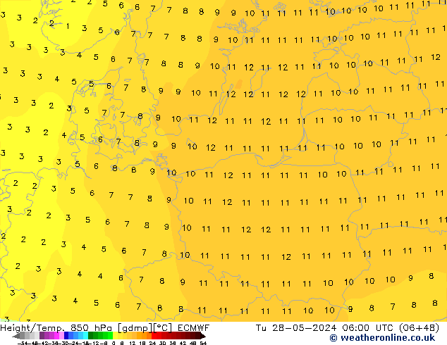 Z500/Rain (+SLP)/Z850 ECMWF mar 28.05.2024 06 UTC