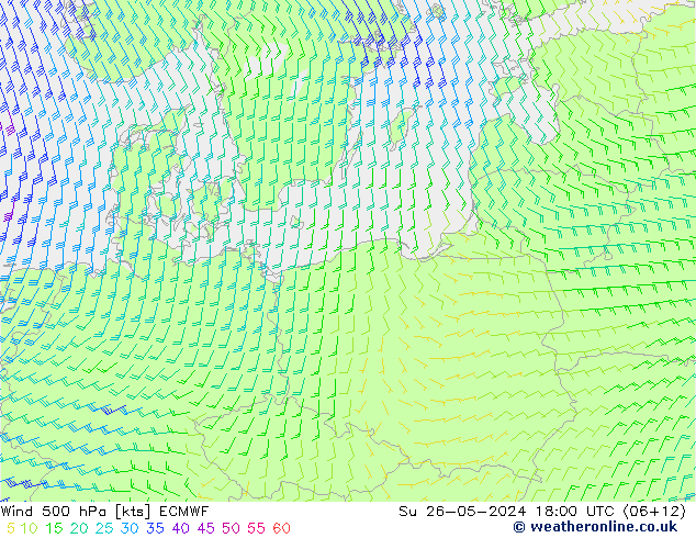 Wind 500 hPa ECMWF Su 26.05.2024 18 UTC