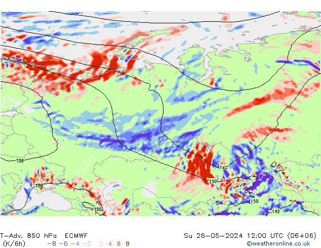 T-Adv. 850 hPa ECMWF Su 26.05.2024 12 UTC