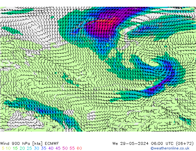 Wind 900 hPa ECMWF St 29.05.2024 06 UTC