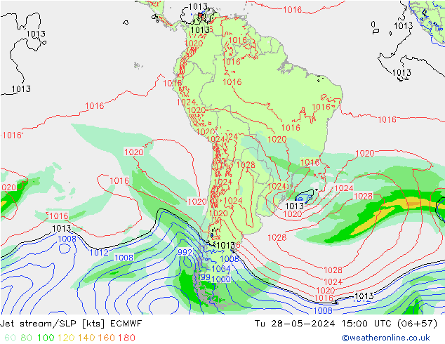 Courant-jet ECMWF mar 28.05.2024 15 UTC