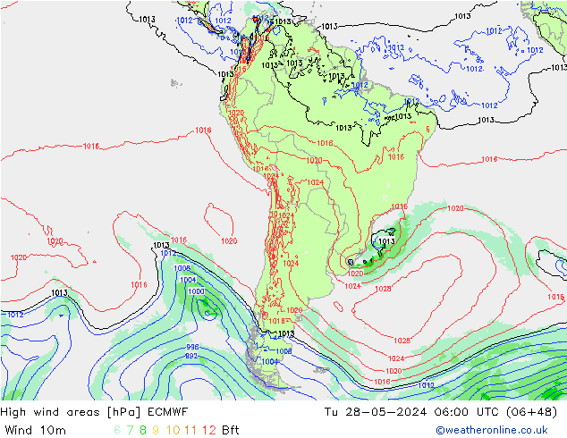 High wind areas ECMWF mar 28.05.2024 06 UTC