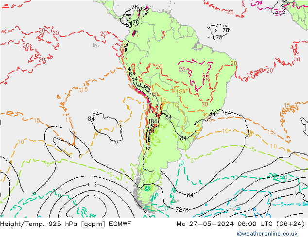 Height/Temp. 925 hPa ECMWF Seg 27.05.2024 06 UTC