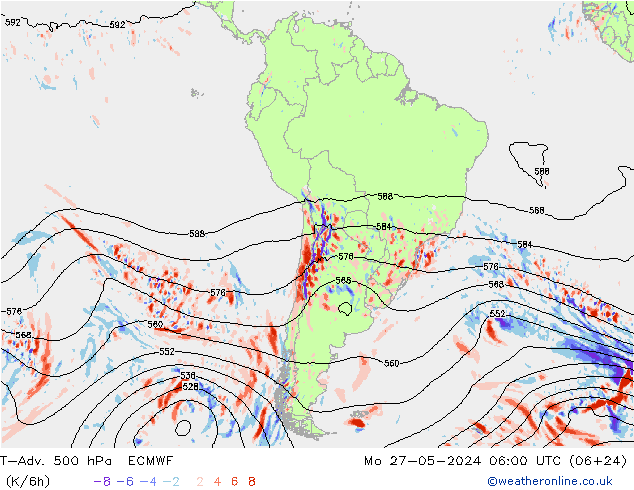 T-Adv. 500 hPa ECMWF Seg 27.05.2024 06 UTC