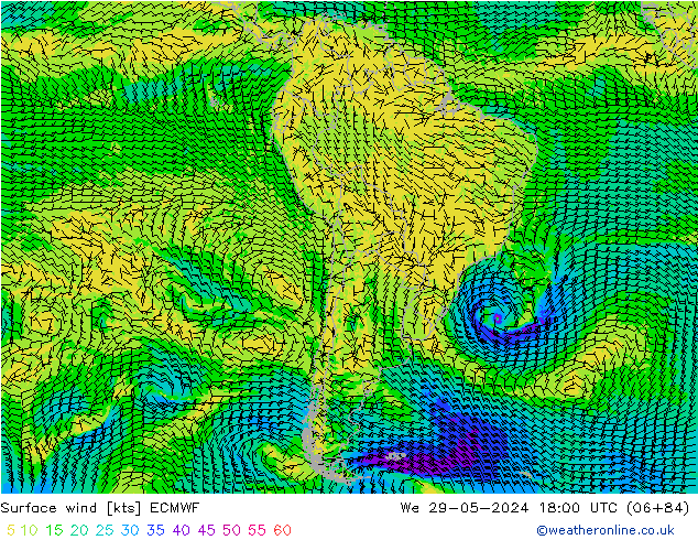 Wind 10 m ECMWF wo 29.05.2024 18 UTC