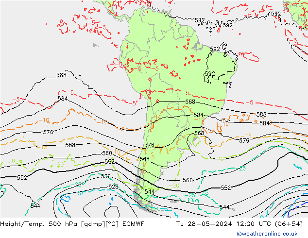 Z500/Rain (+SLP)/Z850 ECMWF  28.05.2024 12 UTC