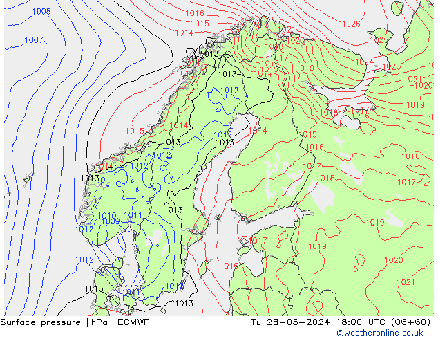 Surface pressure ECMWF Tu 28.05.2024 18 UTC