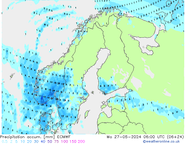 Precipitation accum. ECMWF  27.05.2024 06 UTC