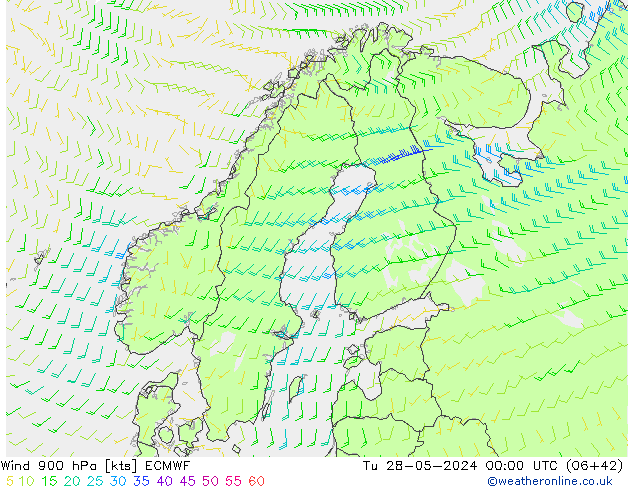 Wind 900 hPa ECMWF Di 28.05.2024 00 UTC