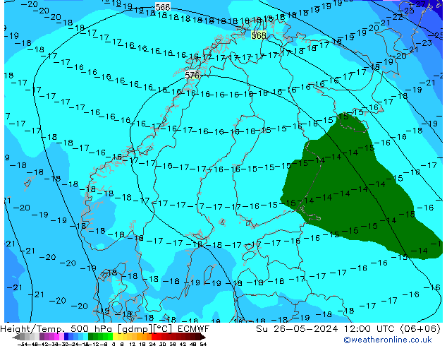 Z500/Regen(+SLP)/Z850 ECMWF zo 26.05.2024 12 UTC