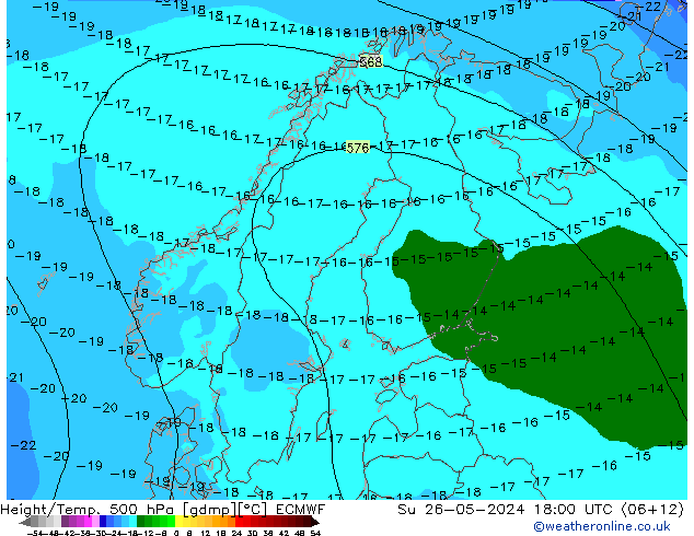 Z500/Rain (+SLP)/Z850 ECMWF  26.05.2024 18 UTC