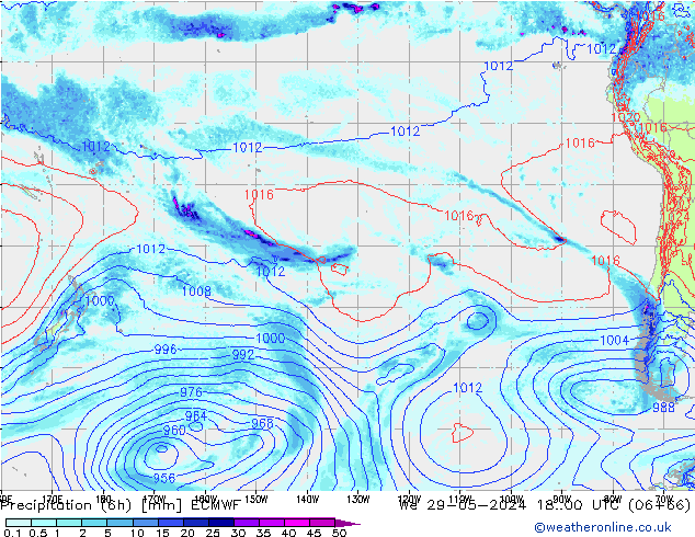 Z500/Rain (+SLP)/Z850 ECMWF We 29.05.2024 00 UTC