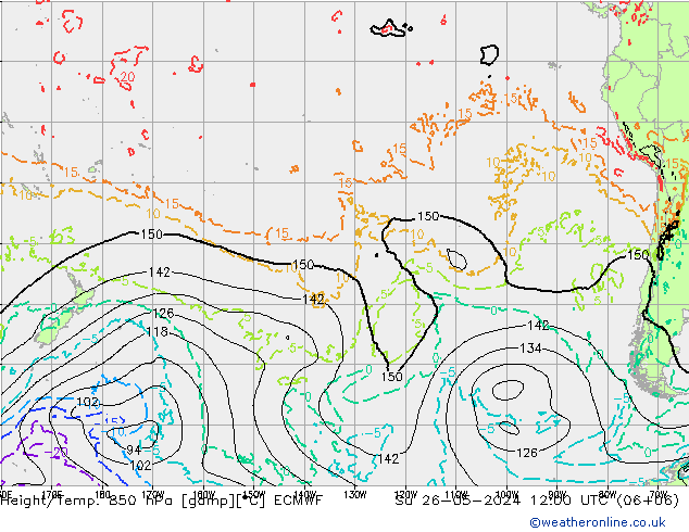 Z500/Rain (+SLP)/Z850 ECMWF So 26.05.2024 12 UTC