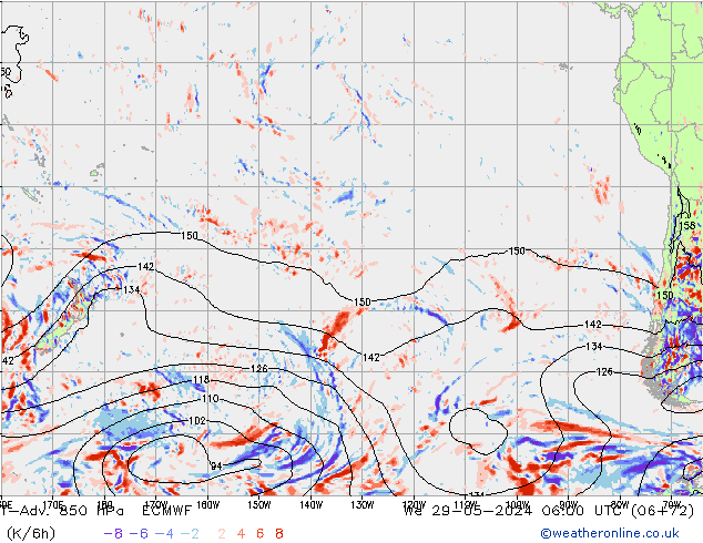 T-Adv. 850 hPa ECMWF Çar 29.05.2024 06 UTC