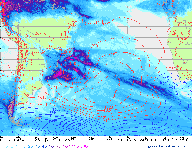 Toplam Yağış ECMWF Per 30.05.2024 00 UTC