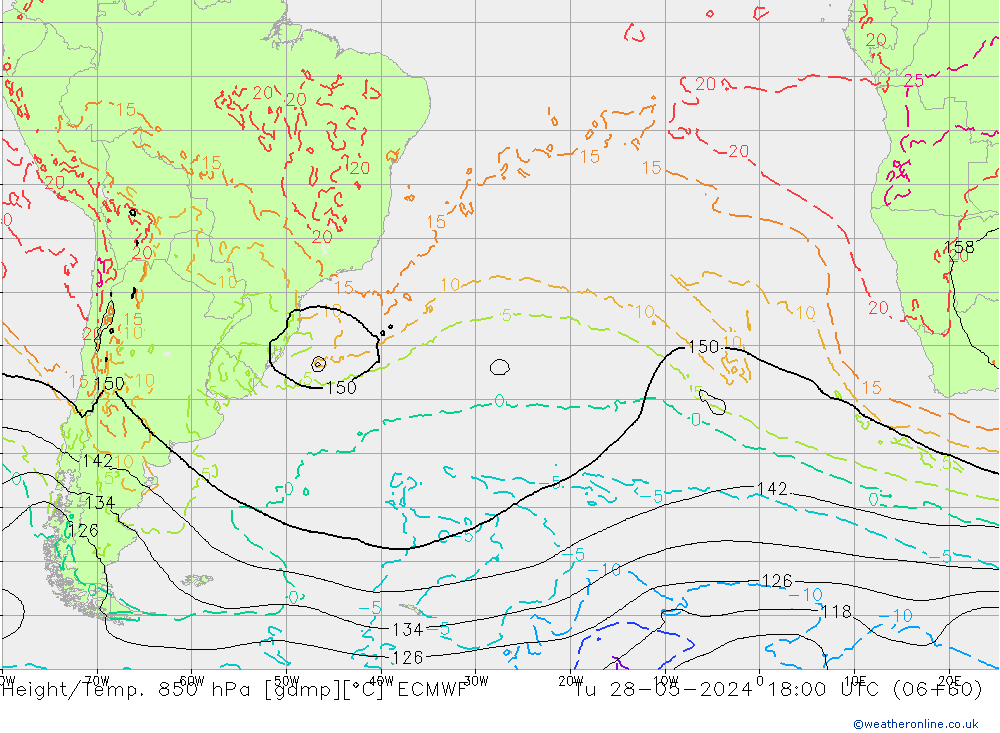 Z500/Regen(+SLP)/Z850 ECMWF di 28.05.2024 18 UTC