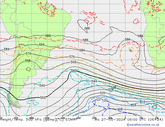 Z500/Regen(+SLP)/Z850 ECMWF ma 27.05.2024 06 UTC