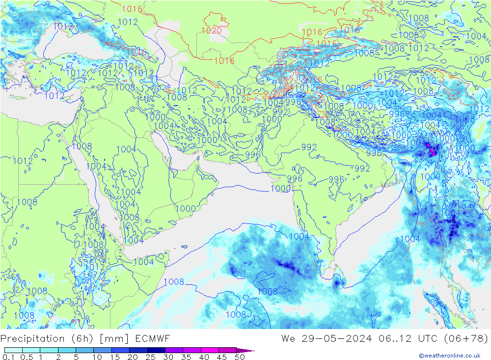 Z500/Rain (+SLP)/Z850 ECMWF We 29.05.2024 12 UTC