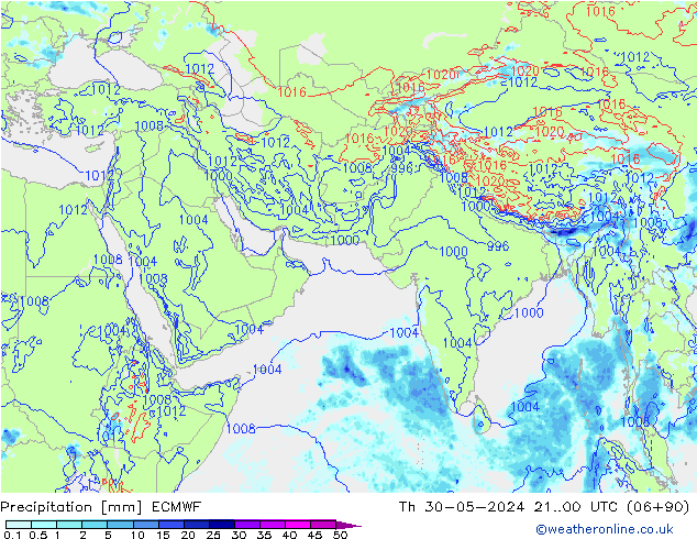 precipitação ECMWF Qui 30.05.2024 00 UTC
