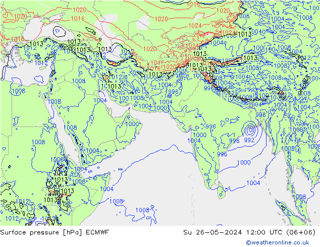 Yer basıncı ECMWF Paz 26.05.2024 12 UTC