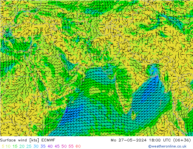 Wind 10 m ECMWF ma 27.05.2024 18 UTC