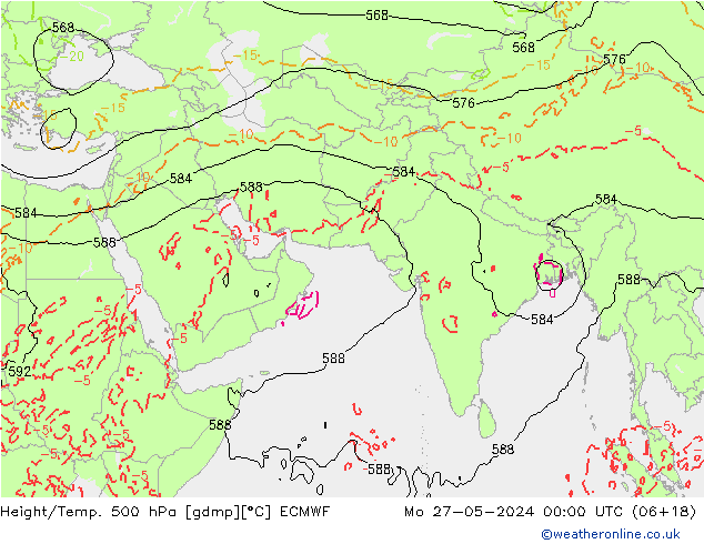 Z500/Rain (+SLP)/Z850 ECMWF lun 27.05.2024 00 UTC